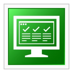 Computer Monitor icon on a square button - FlatSeries N178
