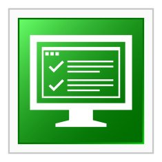 Computer Monitor icon on a square button - FlatSeries N180