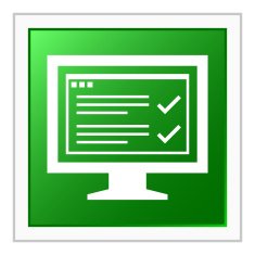 Computer Monitor icon on a square button - FlatSeries N181