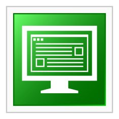 Computer Monitor icon on a square button - FlatSeries N182