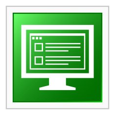 Computer Monitor icon on a square button - FlatSeries N188