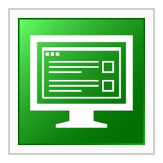 Computer Monitor icon on a square button - FlatSeries N189