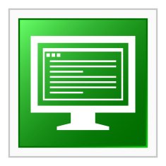 Computer Monitor icon on a square button - FlatSeries N193