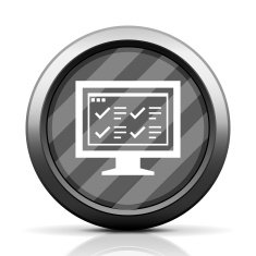 Computer Monitor icon on a round button - EliteSeries N174