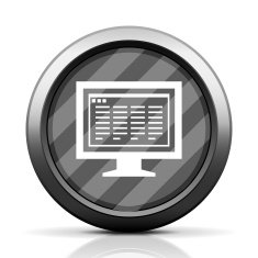 Computer Monitor icon on a round button - EliteSeries N192