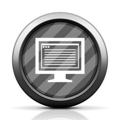 Computer Monitor icon on a round button - EliteSeries N195