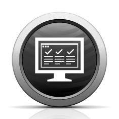 Computer Monitor icon on a round button - ElectSeries N176