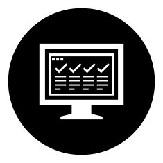 Computer Monitor icon on a round button - DimSeries N177