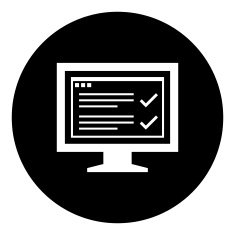 Computer Monitor icon on a round button - DimSeries N181