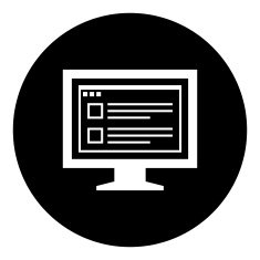 Computer Monitor icon on a round button - DimSeries N188