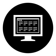 Computer Monitor icon on a round button - DimSeries N190