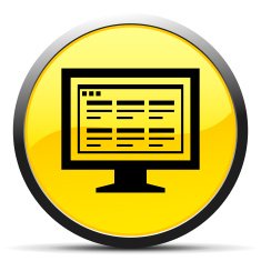 Computer Monitor icon on a round button - CurveSeries N166