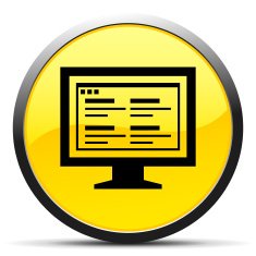 Computer Monitor icon on a round button - CurveSeries N167