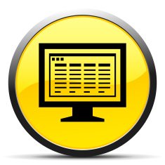 Computer Monitor icon on a round button - CurveSeries N169