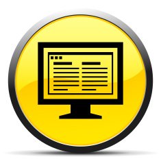 Computer Monitor icon on a round button - CurveSeries N171
