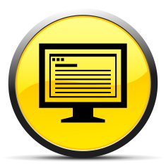 Computer Monitor icon on a round button - CurveSeries N172
