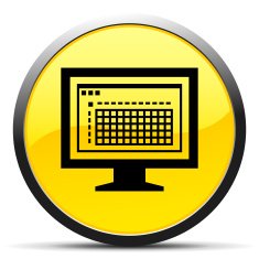 Computer Monitor icon on a round button - CurveSeries N173