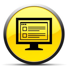 Computer Monitor icon on a round button - CurveSeries N187