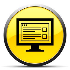 Computer Monitor icon on a round button - CurveSeries N188