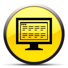 Computer Monitor icon on a round button - CurveSeries N189
