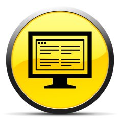 Computer Monitor icon on a round button - CurveSeries N191