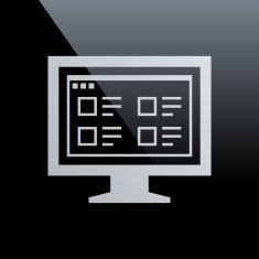 Computer Monitor icon on a black background - CoreSeries N183