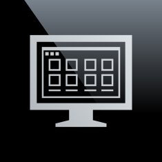 Computer Monitor icon on a black background - CoreSeries N184