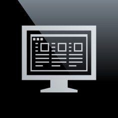 Computer Monitor icon on a black background - CoreSeries N186