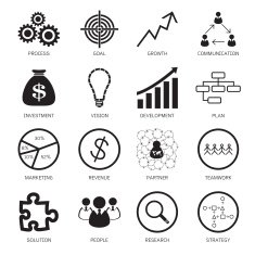 Strategy concept icons Vector illustration