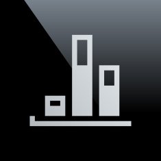 Bar Graph icon on a black background - CoreSeries N6