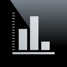 Bar Graph icon on a black background - CoreSeries N7