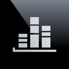 Bar Graph icon on a black background - CoreSeries N19