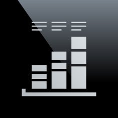 Bar Graph icon on a black background - CoreSeries N23