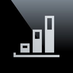 Bar Graph icon on a black background - CoreSeries N33