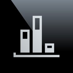 Bar Graph icon on a black background - CoreSeries N34