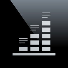 Bar Graph icon on a black background - CoreSeries N37