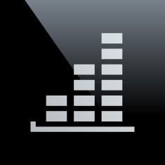 Bar Graph icon on a black background - CoreSeries N39