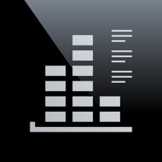 Bar Graph icon on a black background - CoreSeries N43