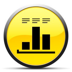 Bar Graph icon on a round button - CurveSeries N3
