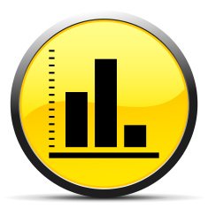 Bar Graph icon on a round button - CurveSeries N7