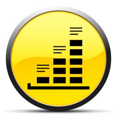 Bar Graph icon on a round button - CurveSeries N10