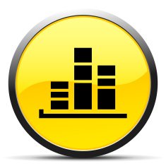 Bar Graph icon on a round button - CurveSeries N18