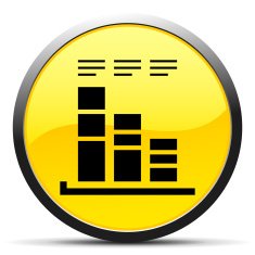 Bar Graph icon on a round button - CurveSeries N25