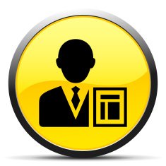 Businessman icon on a round button - CurveSeries N7