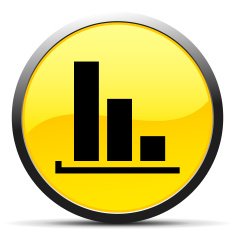 Bar Graph icon on a round button - CurveSeries N31