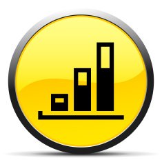 Bar Graph icon on a round button - CurveSeries N32