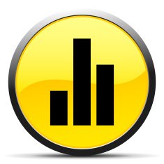 Bar Graph icon on a round button - CurveSeries N35