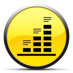 Bar Graph icon on a round button - CurveSeries N36