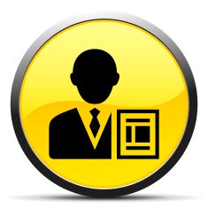 Businessman icon on a round button - CurveSeries N10