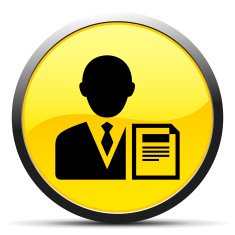 Businessman icon on a round button - CurveSeries N11